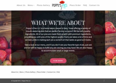 Poppy's Pies LLC Website Design